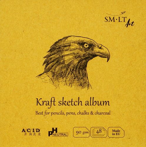 SMLT SMLT Schetsboek Vierkant Kraft 14 cm 90gr 48 vel