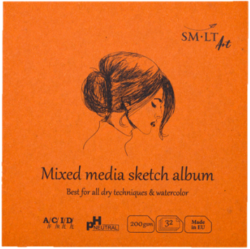 SMLT SMLT Schetsboek Vierkant Mixed Media 14 cm 200gr 32 vel