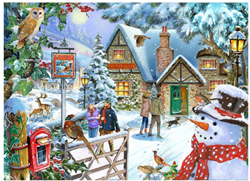 House of Puzzles legpuzzel 1000 stukjes Snowman's View nostalgie