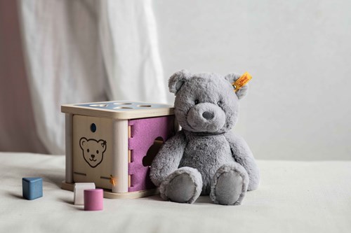 Steiff knuffel teddybeer Bearzy pluche grijs 28 cm - Soft Cuddly Friends-3