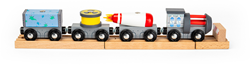 Bigjigs houten ruimtetrein speelgoed - magnetisch, educatief, FSC hout