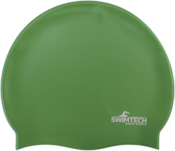 SwimTech badmuts siliconen groen - comfortabele zwemcap voor volwassenen
