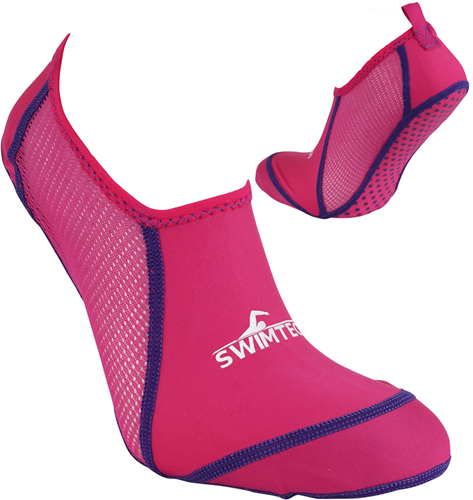 SwimTech zwemsokken roze - ademende pool sokken met grip