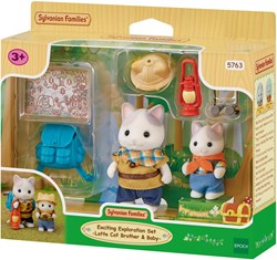 Sylvanian Families avonturiersset latte kat broer en baby poppen speelgoed