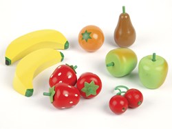 Tidlo houten speelgoed fruitsalade set in kistje - speelkeuken