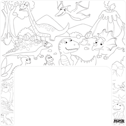 Matta kleurplacemat dinosaurus siliconen voor Ikea Antilop kinderstoel