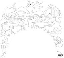 Matta Kids - Dino bos - Herbruikbare Kleurplaat en Veegplacemat - Past op Tripp Trapp