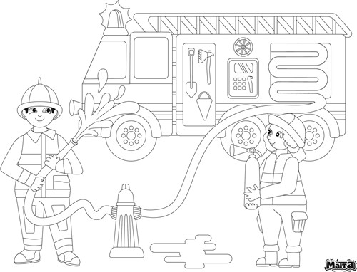 Matta Kids - Brandweer helden - Herbruikbare Kleurplaat en Veegplacemat