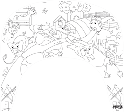 Matta boerderij kleurplacemat - Herbruikbare veegplacemat Tripp Trapp