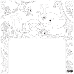 Matta - Jungle Explorer kleurplacemat voor Ikea Antilop kinderstoel siliconen