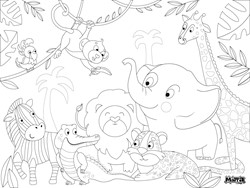 Matta Kids - Jungle Explorer - Herbruikbare Kleurplaat en Veegplacemat