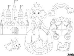 Matta prinses kasteel kleur- en veegplacemat siliconen herbruikbaar