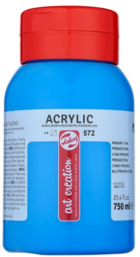 Royal Talens TAC Acrylverf 572 Primair Cyaan 750 ml