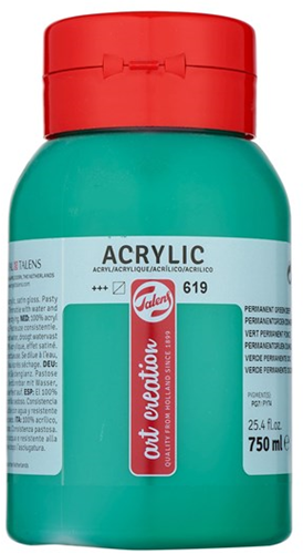Royal Talens TAC Acrylverf 619 Permanentgroen Donker 750 ml