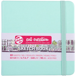 Talens schetsboek hardcover 12x12 cm mintgroen 80 vel 140 gr papier