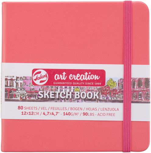 Royal Talens TAC Schetsboek 12x12 cm 140gr 80 vel Koraalrood