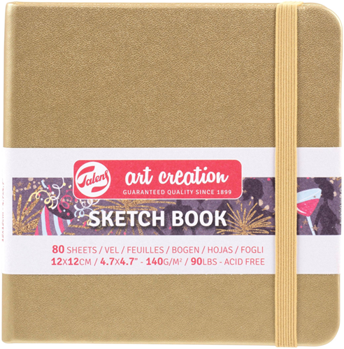 Royal Talens TAC Schetsboek 12x12 cm 140gr 80 vel Witgoud
