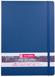 Talens schetsboek A4 hardcover 80 vel marineblauw 140 gr elastiek