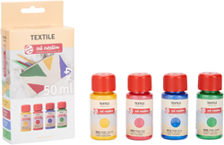 Talens textielverf set parel 4 kleuren 50 ml pastel textiel