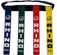Rhino rugby tag riem groen met tags per 10 voor training en spel