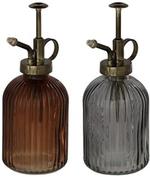Esschert Design plantensproeier glas geribbeld transparant 300 ml