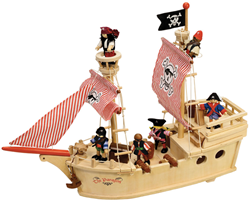 Tidlo houten piratenschip Paragon met accessoires - speelgoed