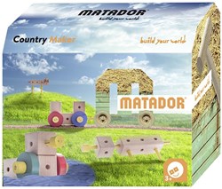 Maker houten constructieset bouwspeelgoed 38-delig educatief