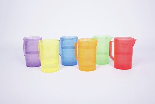 TickiT gekleurde maatbekers set - doorschijnend speelgoed - 6 stuks