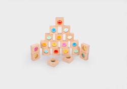 TickiT houten speelgoed caleidoscoop blokken FSC 100% - set van 20