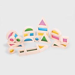 TickiT Regenboog Blokken Set - Houten Speelgoed 24-delig