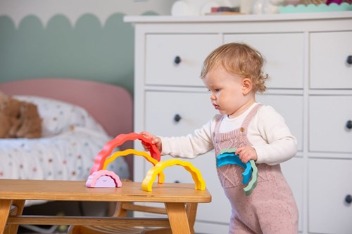 TickiT regenboog speelgoed Silisoft Wobbel - set van 7 stuks-2