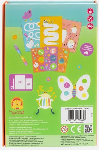 Tiger Tribe kleurboek Crayon Adventures incl. waskrijt - Tuin