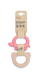 Dantoy bijtringen BIOplastic baby speelgoed koraal 2-delig