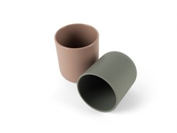 Dantoy bekerset baby BIOplastic mokka olijfgroen 2-delig duurzaam