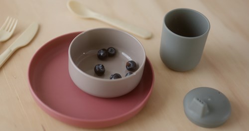Dantoy baby servies set - bordenset zand rood - duurzaam speelgoed-2