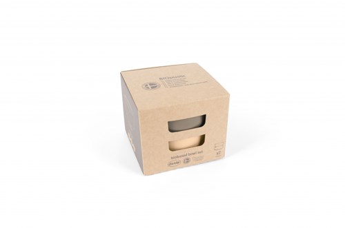 Dantoy kommenset baby servies BIOplastic zand mokka 2-delig-2