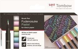 Tombow brushpen set - Fudenosuke pastel kleuren 6 stuks handlettering