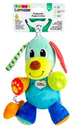 Lamaze knuffel hondje babyspeelgoed met geluid en clip - groen