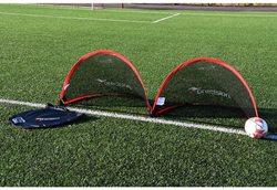 Precision voetbaldoel pop-up set - 110x80cm - draagbaar sportdoel