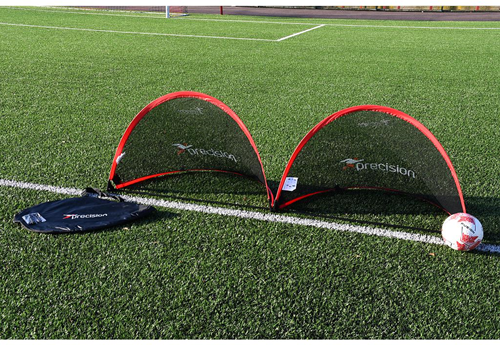 Precision voetbaldoel pop-up set - 110x80cm - draagbaar sportdoel