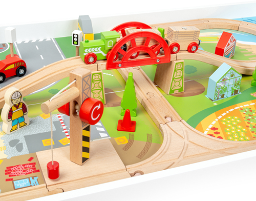 BigJigs houten treinset - speel- en activiteitentafel voor kinderen-2