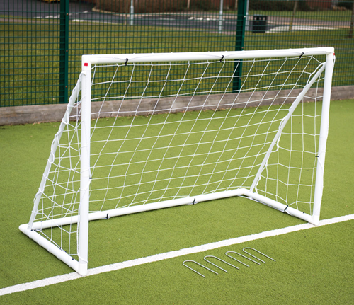 Precision voetbaldoel junior tuin 8x6 ft kunststof wit stevig