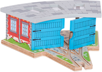 BigJigs houten trein remise voor 3 treinen - speelgoed accessoire