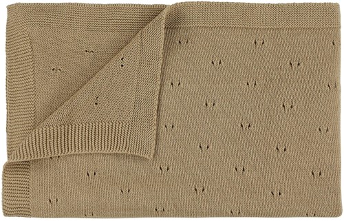 Trixie gebreid babydekentje katoen 75x100cm - Sand beige