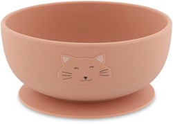 Trixie siliconen kinderservies kom met zuignap Mrs. Cat roze baby