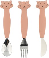 Trixie siliconen kinderservies eetset 3-delig Mrs. Cat - kleurrijk tafelgerei