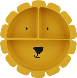 Trixie siliconen kinderbord met vakjes - Mr. Lion - met zuignap - geel