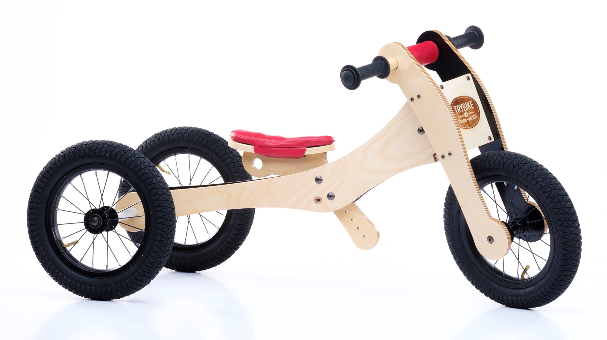 Trybike houten loopfiets 4 1 rood | Fiets | Planet Happy