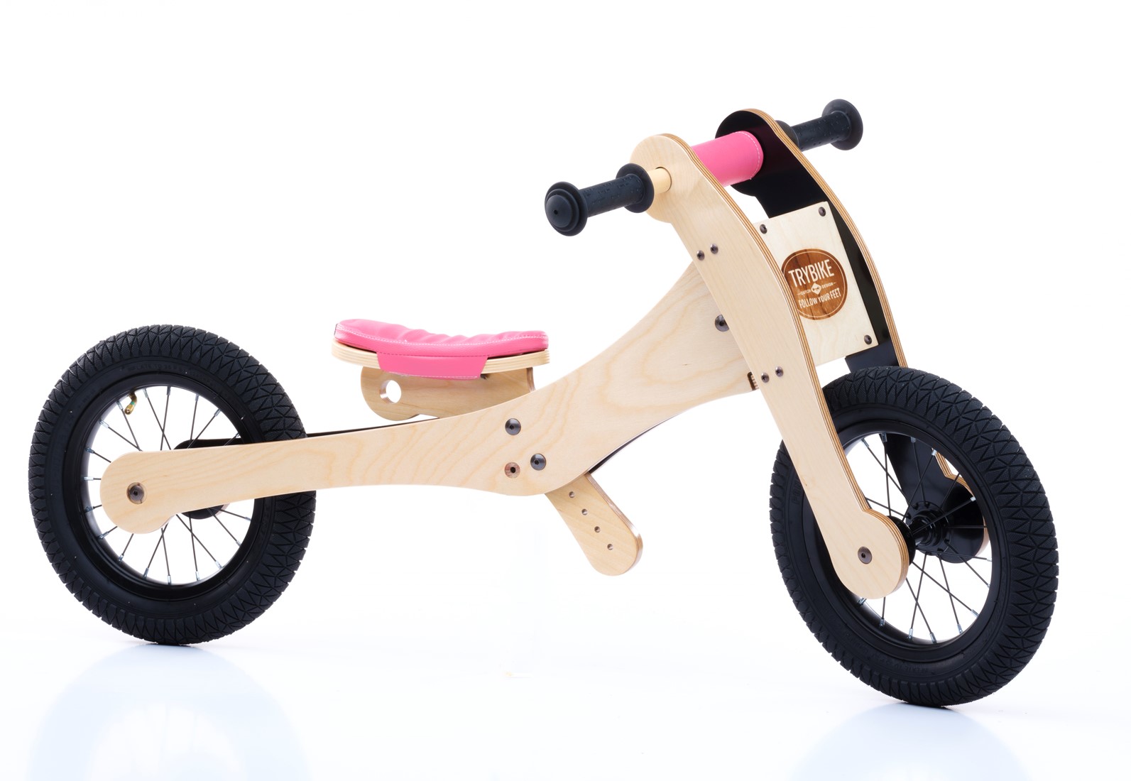 werkzaamheid zaad Positief Trybike houten loopfiets 4 in 1 Roze | Fiets | Planet Happy
