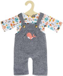 Heless poppen tuinbroek walvis Bobby - poppenkleding 28-35 cm